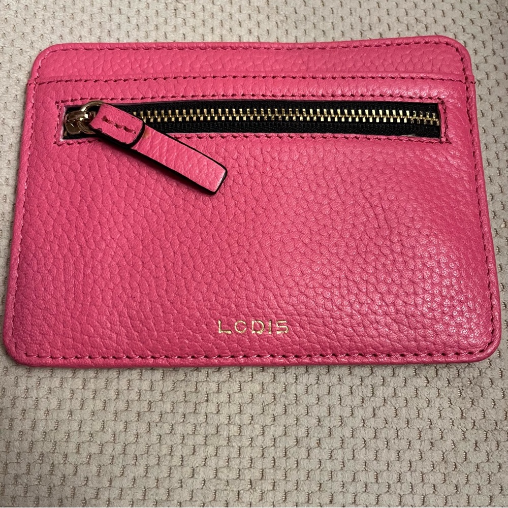 Lodis Pink Genuine Leather Card Holder Wallet